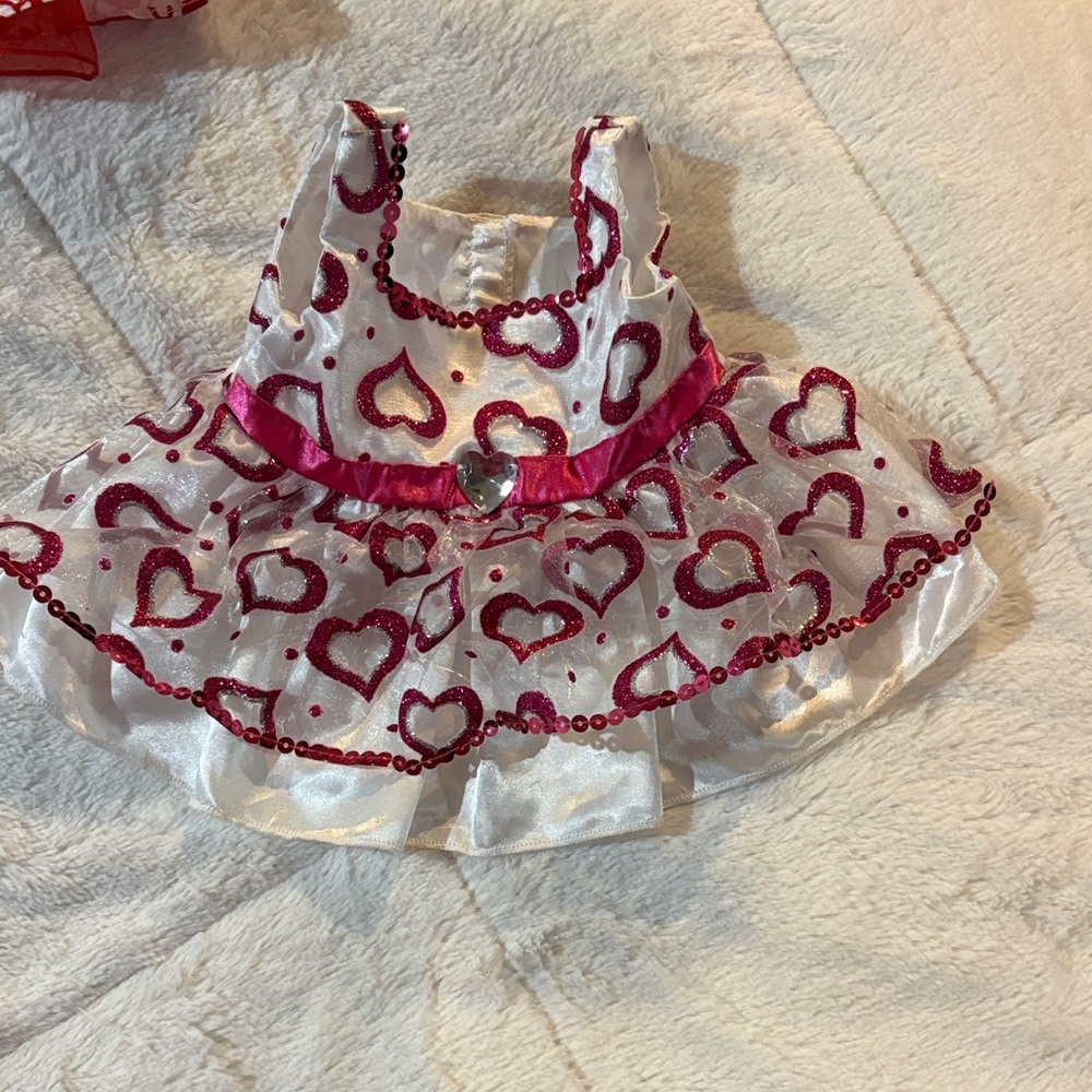 Build-A-Bear Red and White Heart Dress Set - Picture 6 of 8
